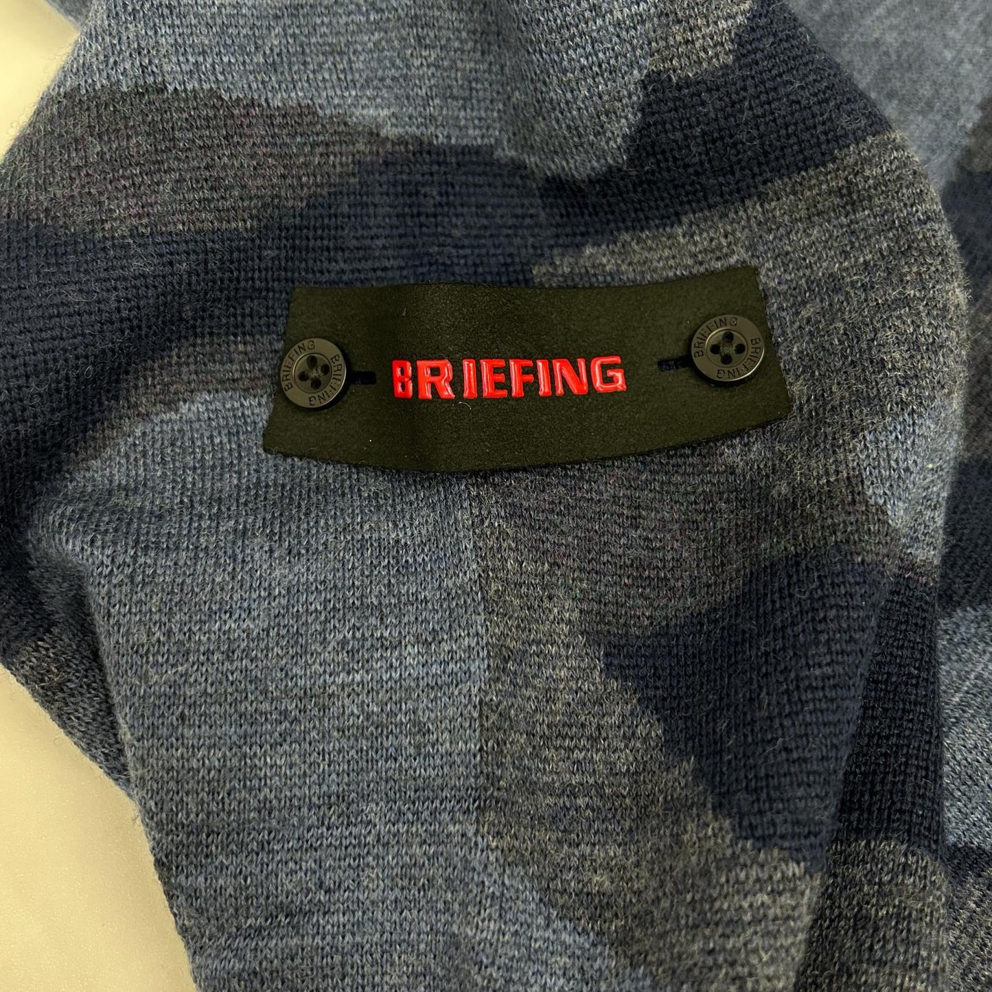 BRIEFING ブリーフィング BRG223M41 ネイビー カモジャガードクルーネックニッ トップス