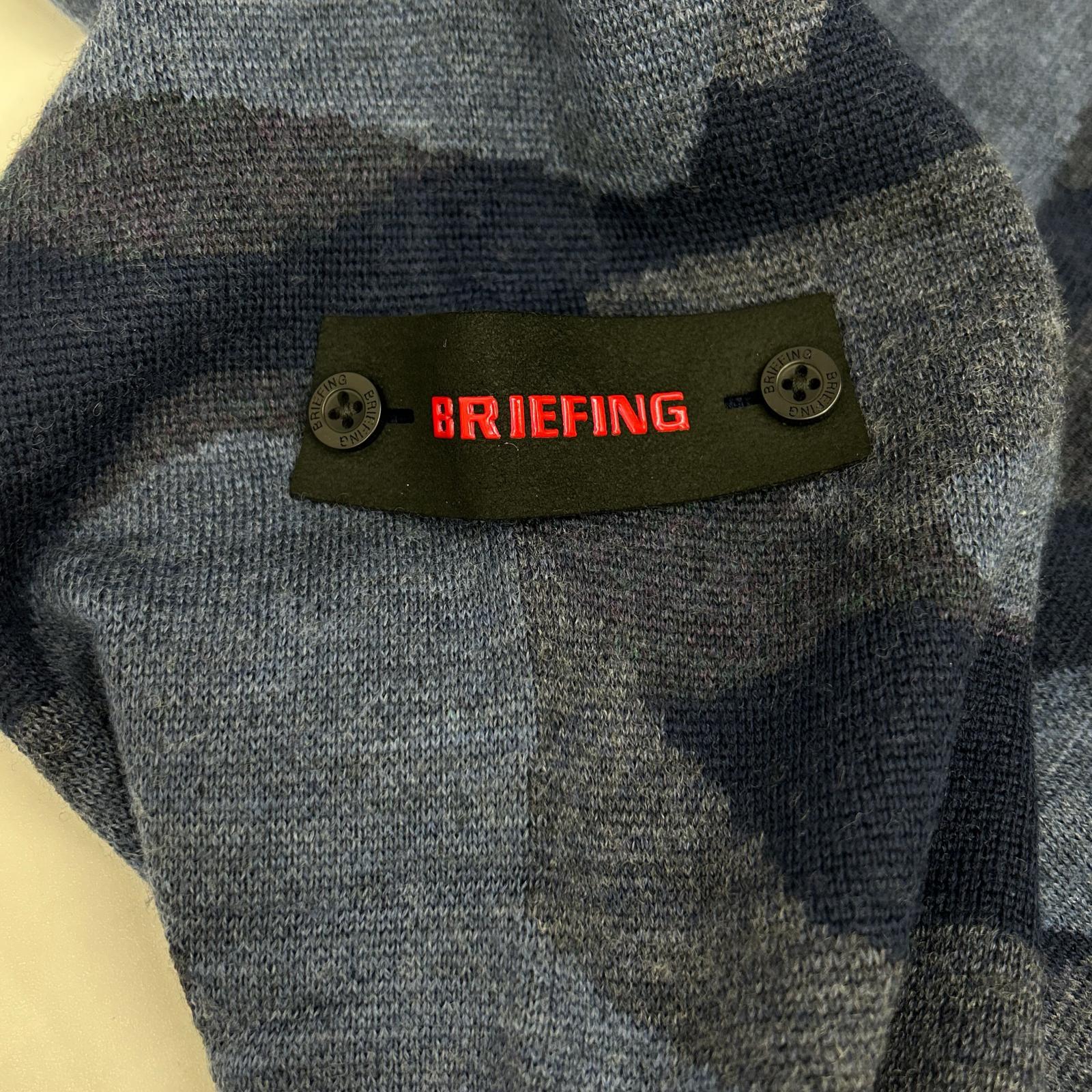 BRIEFING ブリーフィング BRG223M41 ネイビー カモジャガードクルーネックニッ トップス