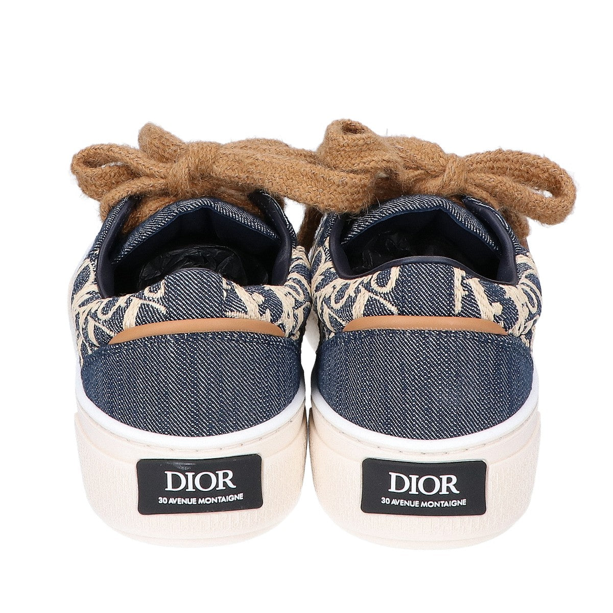 DIOR ディオール 新品未使用 3SN303ZFK H577 オブリーク ラフィアエフェクト デニム B33 スピン スニーカー シューズ