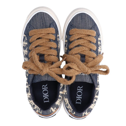 DIOR ディオール 新品未使用 3SN303ZFK H577 オブリーク ラフィアエフェクト デニム B33 スピン スニーカー シューズ