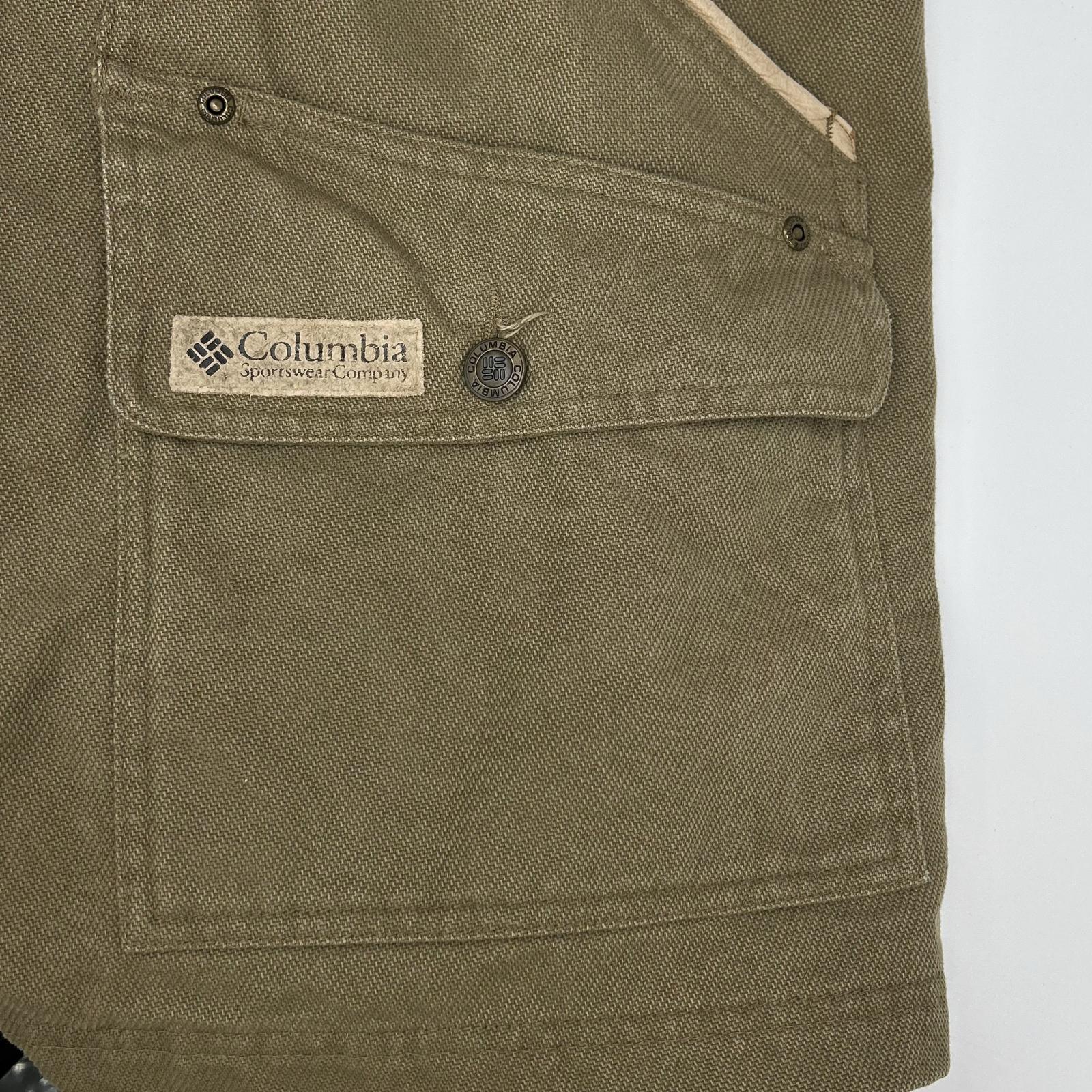 columbia コロンビア グリーン コットン レザー切り替え ハンディングジャケット ジャケット