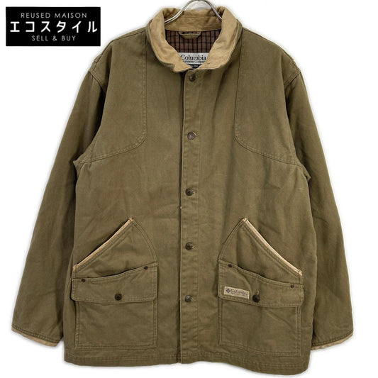 columbia コロンビア グリーン コットン レザー切り替え ハンディングジャケット ジャケット