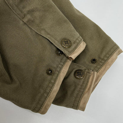 columbia コロンビア グリーン コットン レザー切り替え ハンディングジャケット ジャケット