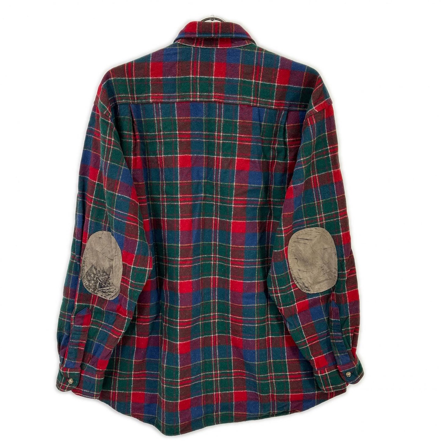 PENDLETON ペンドルトン レッド×グリーン エルボーパッチ ウールネルシャツ トップス