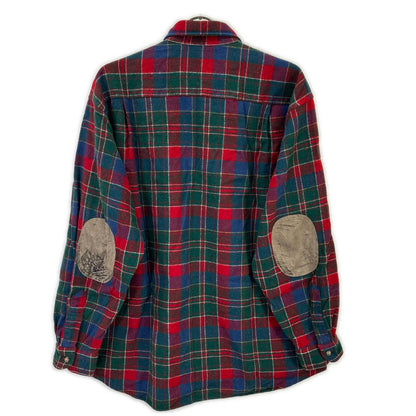PENDLETON ペンドルトン レッド×グリーン エルボーパッチ ウールネルシャツ トップス