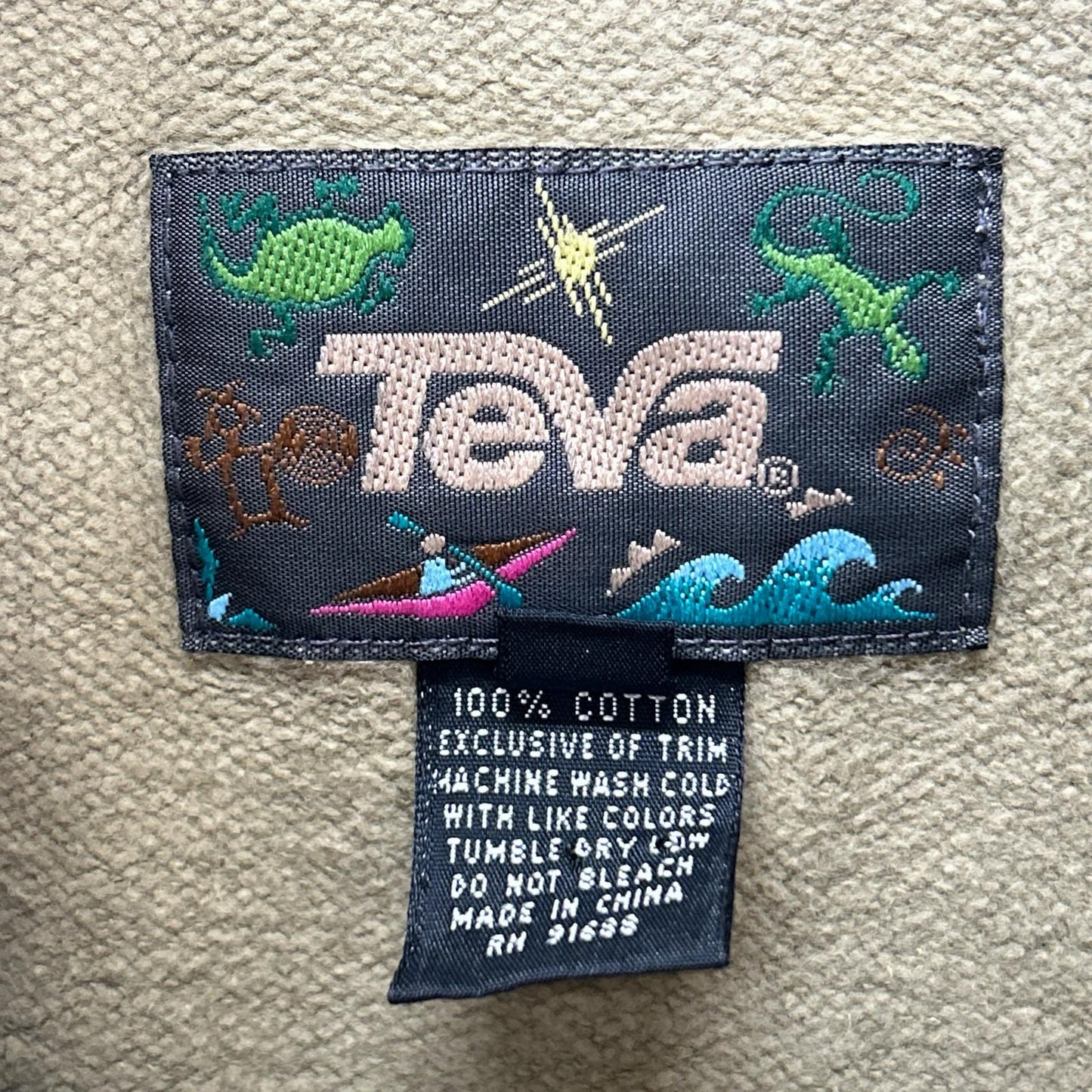 TEVA テバ 90s ベージュ チロリアン ハーフジップフリース トップス