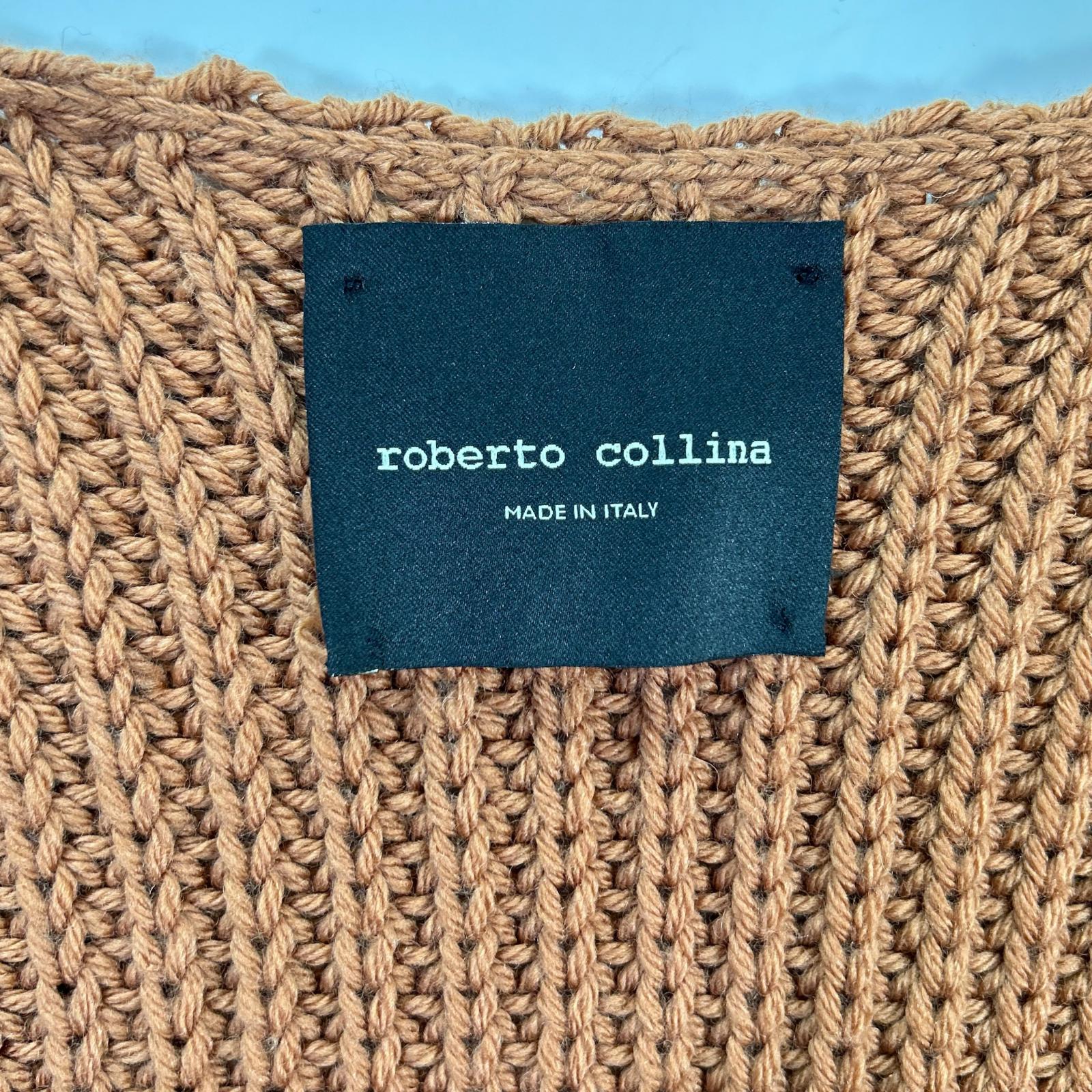 ROBERTO COLLINA ロベルトコリーナ ブラウン ファインメリノウール ニット カーディガン トップス