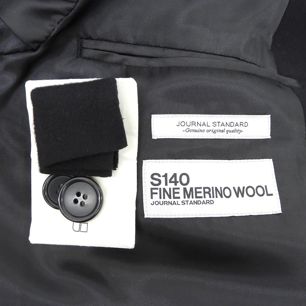 JOURNALSTANDARD ジャーナルスタンダード 美品 ウール混 S140MERINOWOOL コート メンズ ブラック S 24年製 コート