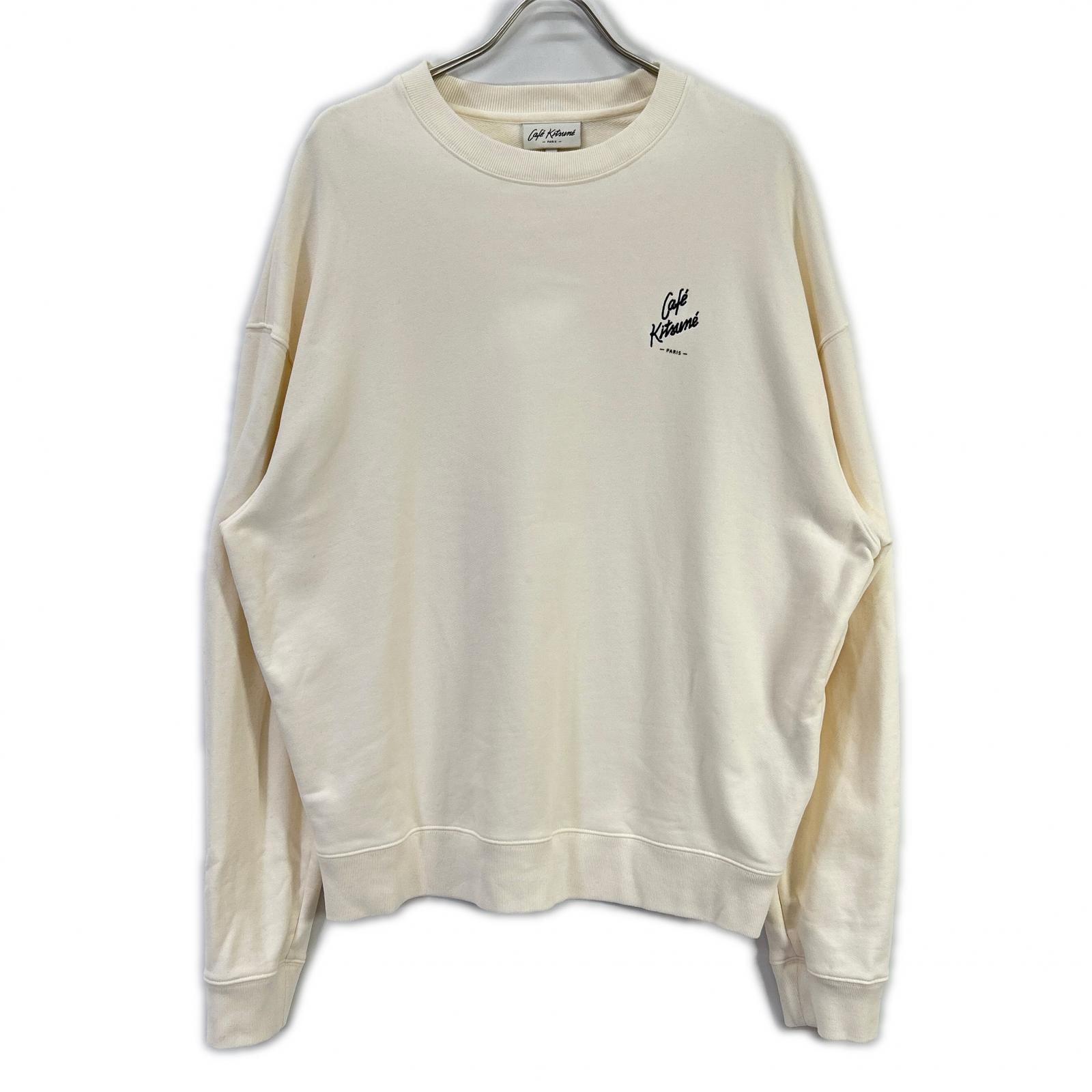 MAISON KITSUNE メゾンキツネ ホワイト カフェキツネ リラックス スウェットシャツ トップス