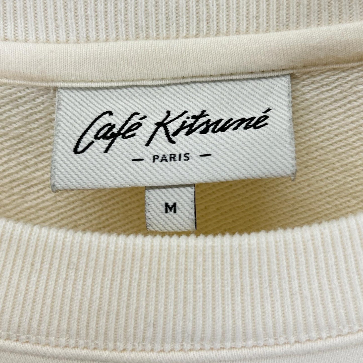 MAISON KITSUNE メゾンキツネ ホワイト カフェキツネ リラックス スウェットシャツ トップス