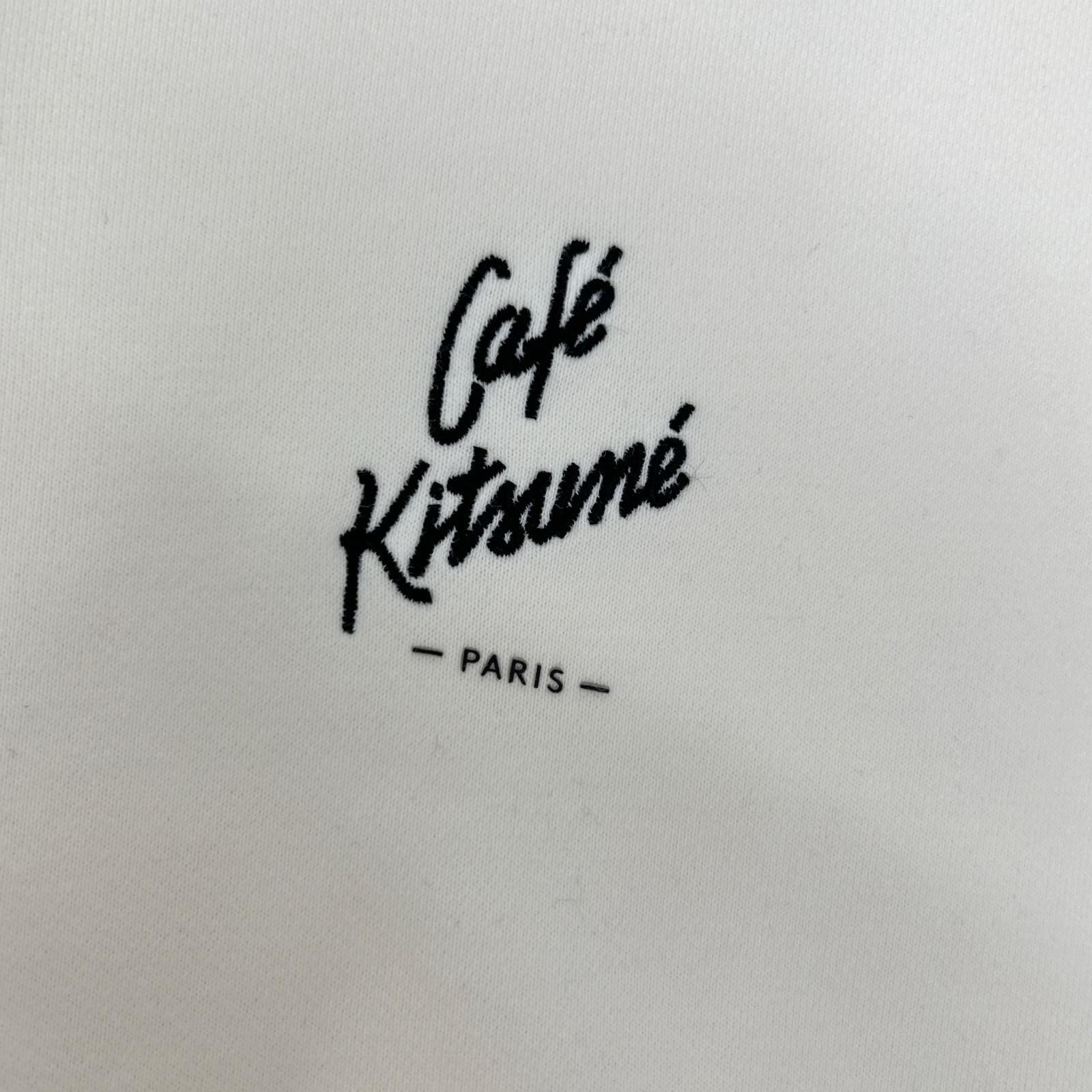 MAISON KITSUNE メゾンキツネ ホワイト カフェキツネ リラックス スウェットシャツ トップス