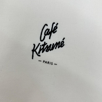 MAISON KITSUNE メゾンキツネ ホワイト カフェキツネ リラックス スウェットシャツ トップス