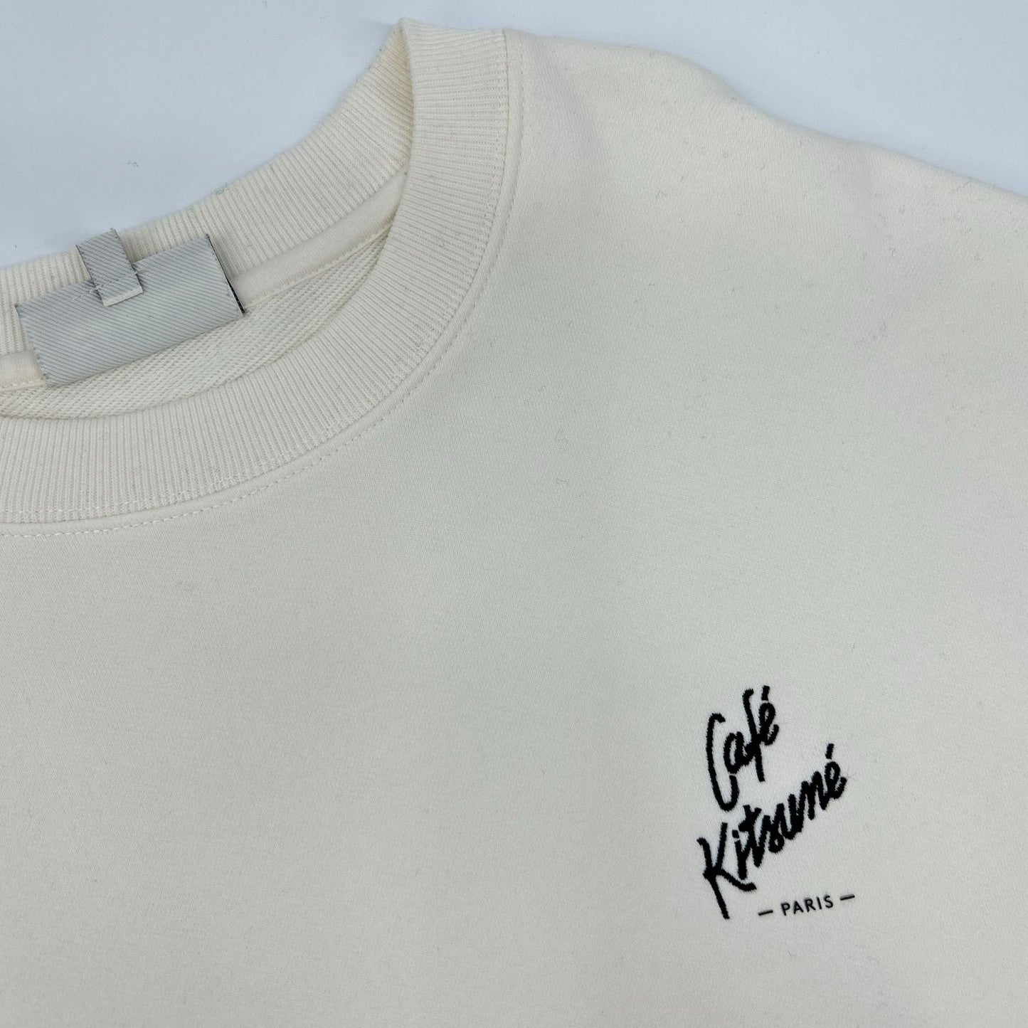 MAISON KITSUNE メゾンキツネ ホワイト カフェキツネ リラックス スウェットシャツ トップス