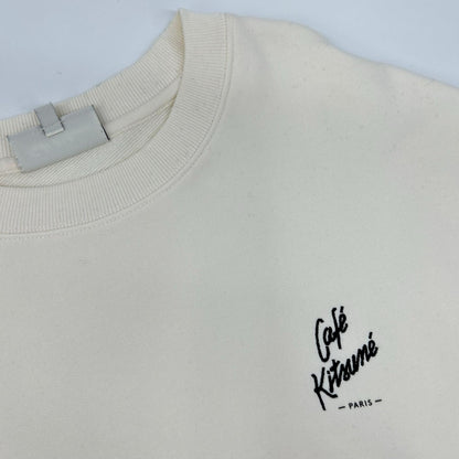 MAISON KITSUNE メゾンキツネ ホワイト カフェキツネ リラックス スウェットシャツ トップス
