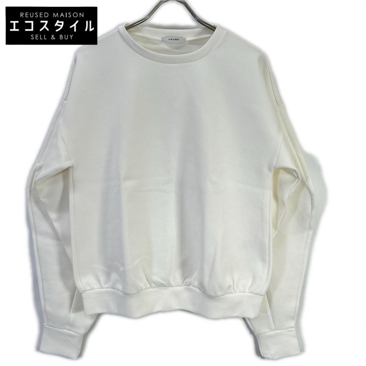 CELERI セルリ 25SS ホワイト コットン混 ロングスリーブプルオーバー トップス