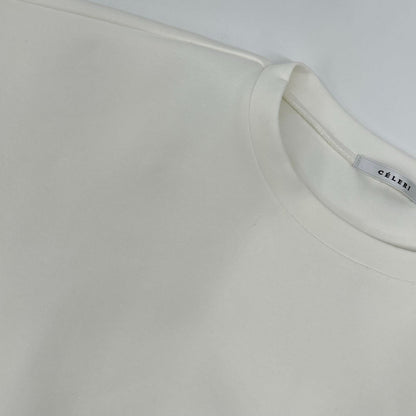 CELERI セルリ 25SS ホワイト コットン混 ロングスリーブプルオーバー トップス