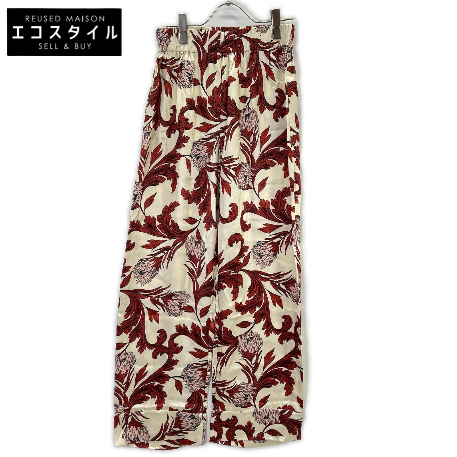 SENSISTUDIO センシスタジオ アイボリー レイヨン Print Slouchy パンツ ボトムス