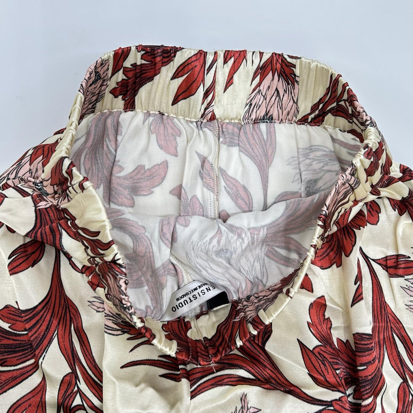 SENSISTUDIO センシスタジオ アイボリー レイヨン Print Slouchy パンツ ボトムス