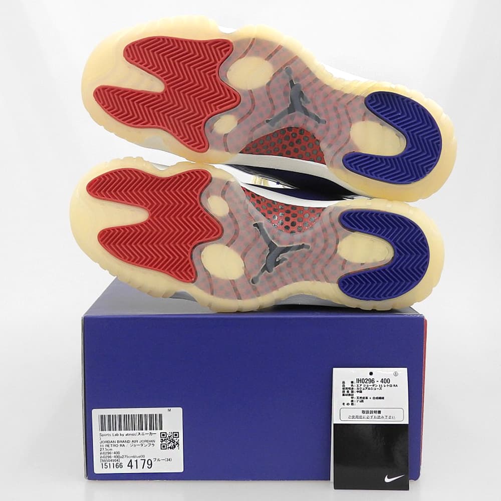 NIKE ナイキ 新品同様 11 RETRO Rare Air スニーカー シューズ メンズ ホワイト×ブルー 27.5cm IH0296-400 シューズ