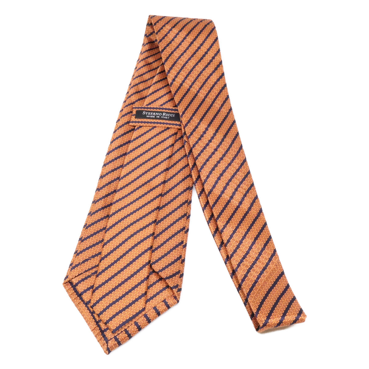 STEFANO RICCI ステファノリッチ 【新品同様】ストライプ プリーツ シルク ネクタイ