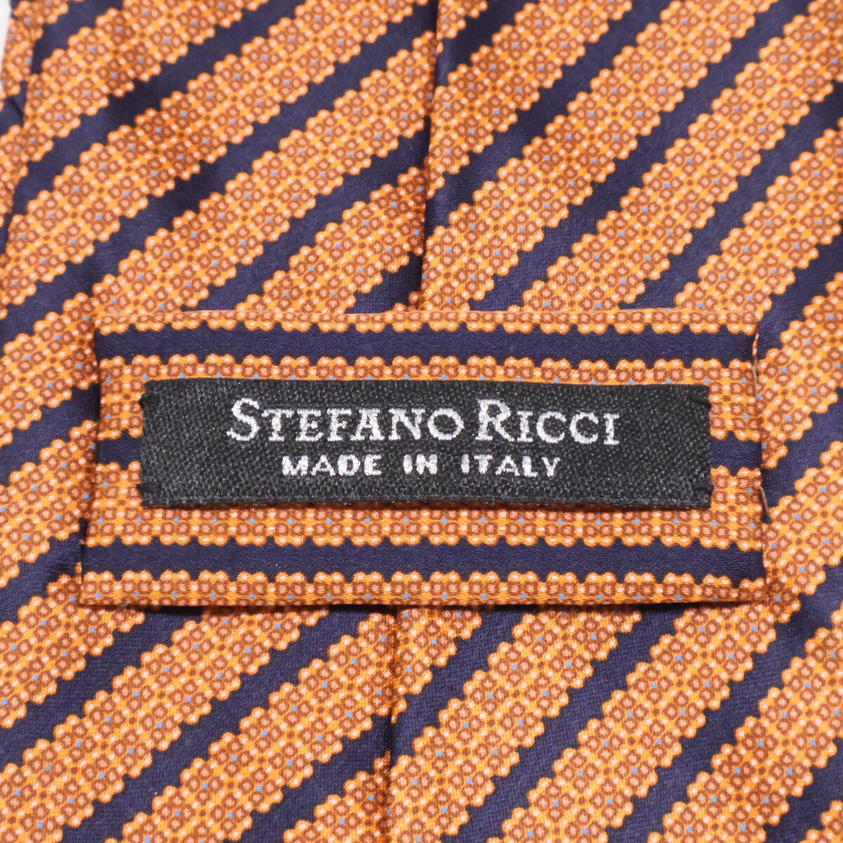 STEFANO RICCI ステファノリッチ 【新品同様】ストライプ プリーツ シルク ネクタイ