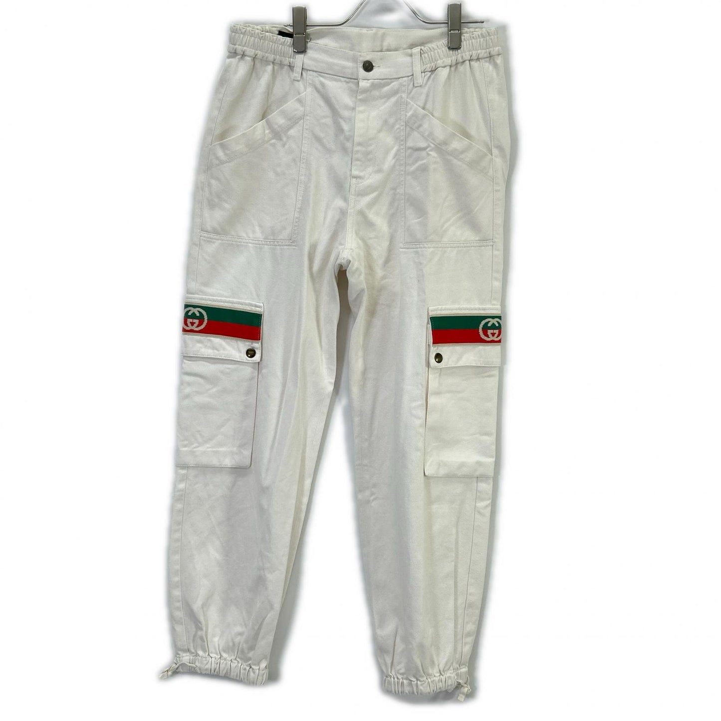 GUCCI グッチ 21SS 623986 ホワイト インターロッキングG ドローストリング カーゴパンツ ボトムス
