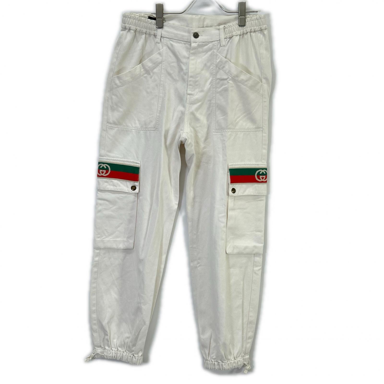 GUCCI グッチ 21SS 623986 ホワイト インターロッキングG ドローストリング カーゴパンツ ボトムス