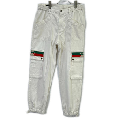 GUCCI グッチ 21SS 623986 ホワイト インターロッキングG ドローストリング カーゴパンツ ボトムス