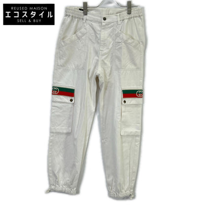 GUCCI グッチ 21SS 623986 ホワイト インターロッキングG ドローストリング カーゴパンツ ボトムス