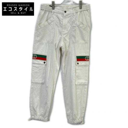 GUCCI グッチ 21SS 623986 ホワイト インターロッキングG ドローストリング カーゴパンツ ボトムス