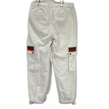 GUCCI グッチ 21SS 623986 ホワイト インターロッキングG ドローストリング カーゴパンツ ボトムス