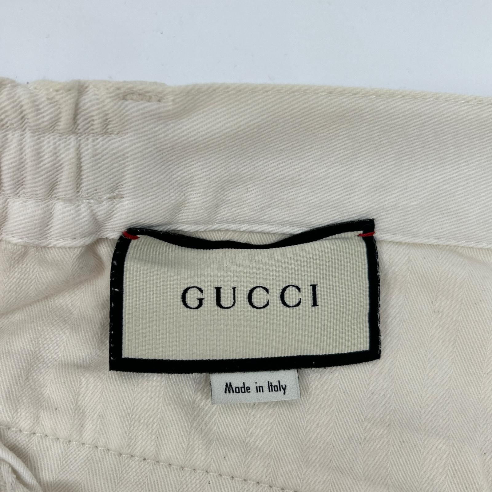 GUCCI グッチ 21SS 623986 ホワイト インターロッキングG ドローストリング カーゴパンツ ボトムス