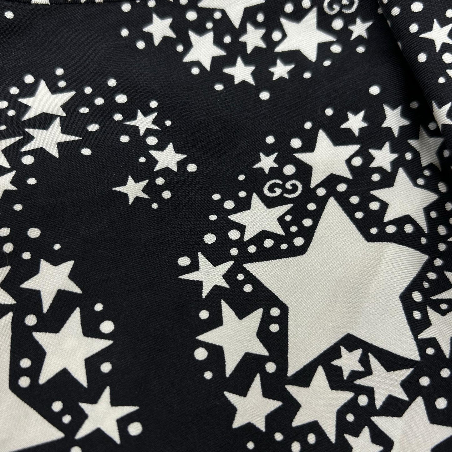 GUCCI グッチ 20SS 625502 ブラック シルク100 GGスター ボタニカル ボーリングシャツ トップス