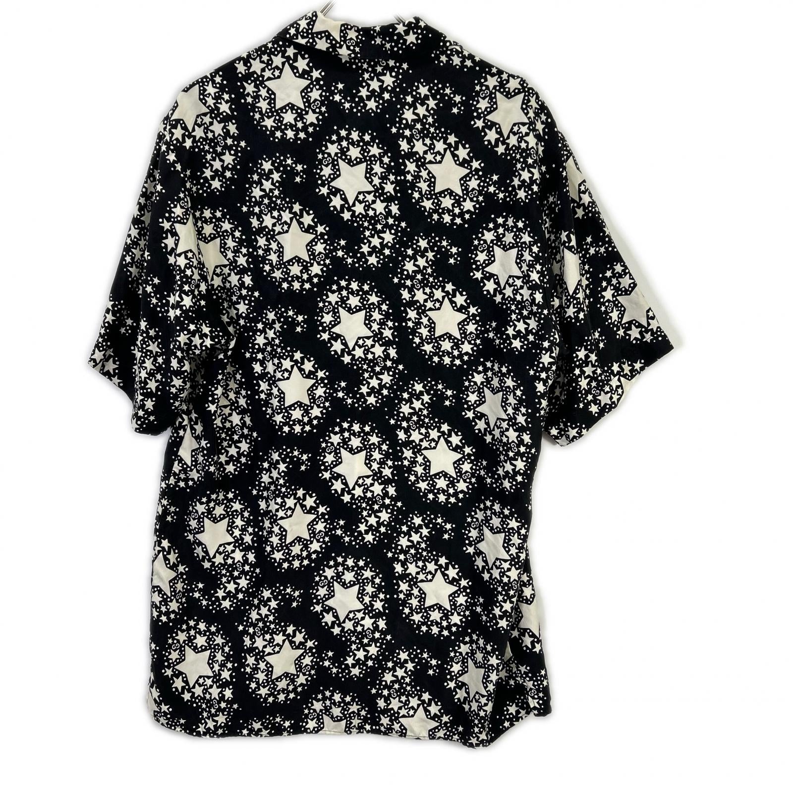 GUCCI グッチ 20SS 625502 ブラック シルク100 GGスター ボタニカル ボーリングシャツ トップス