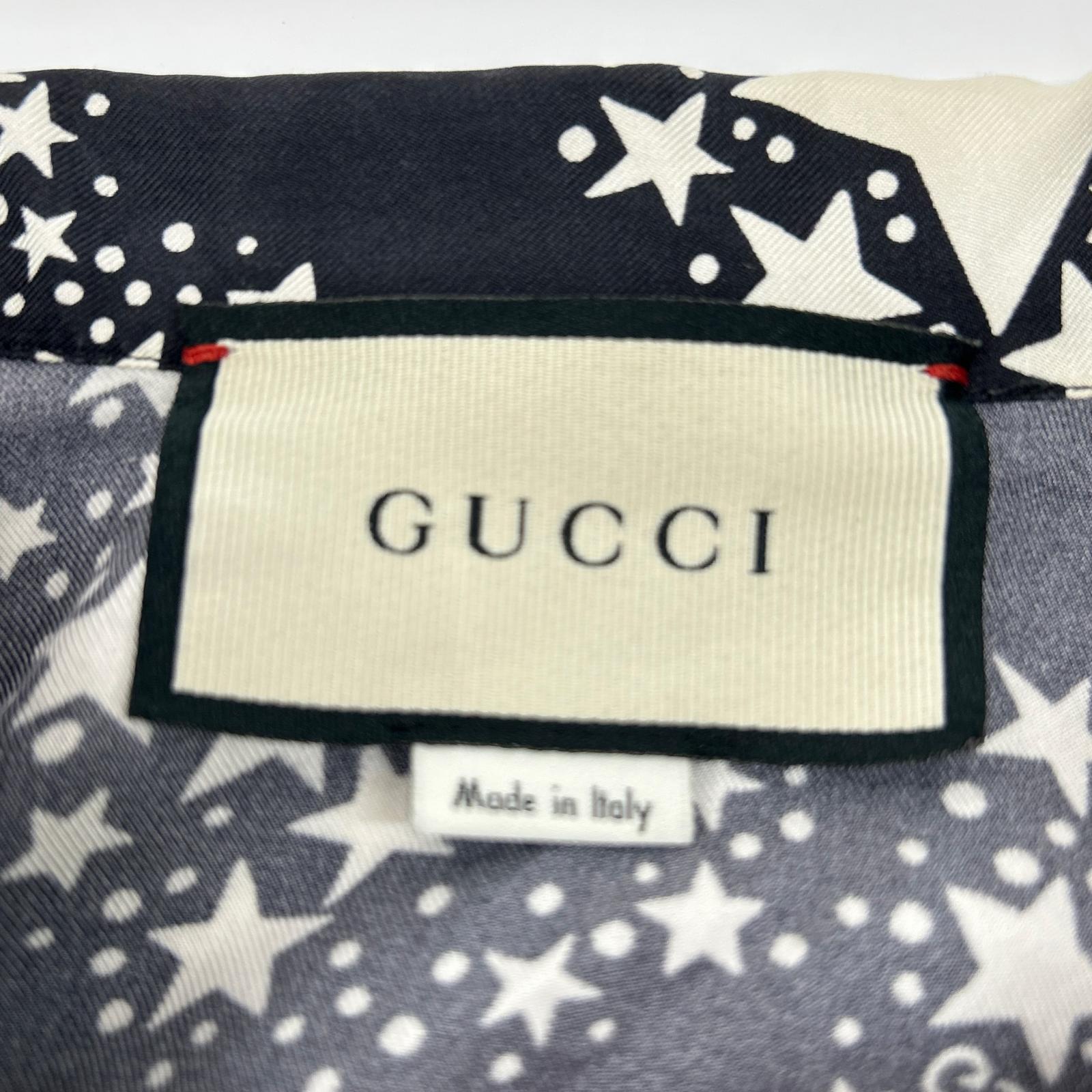 GUCCI グッチ 20SS 625502 ブラック シルク100 GGスター ボタニカル