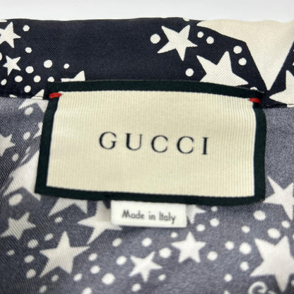 GUCCI グッチ 20SS 625502 ブラック シルク100 GGスター ボタニカル ボーリングシャツ トップス