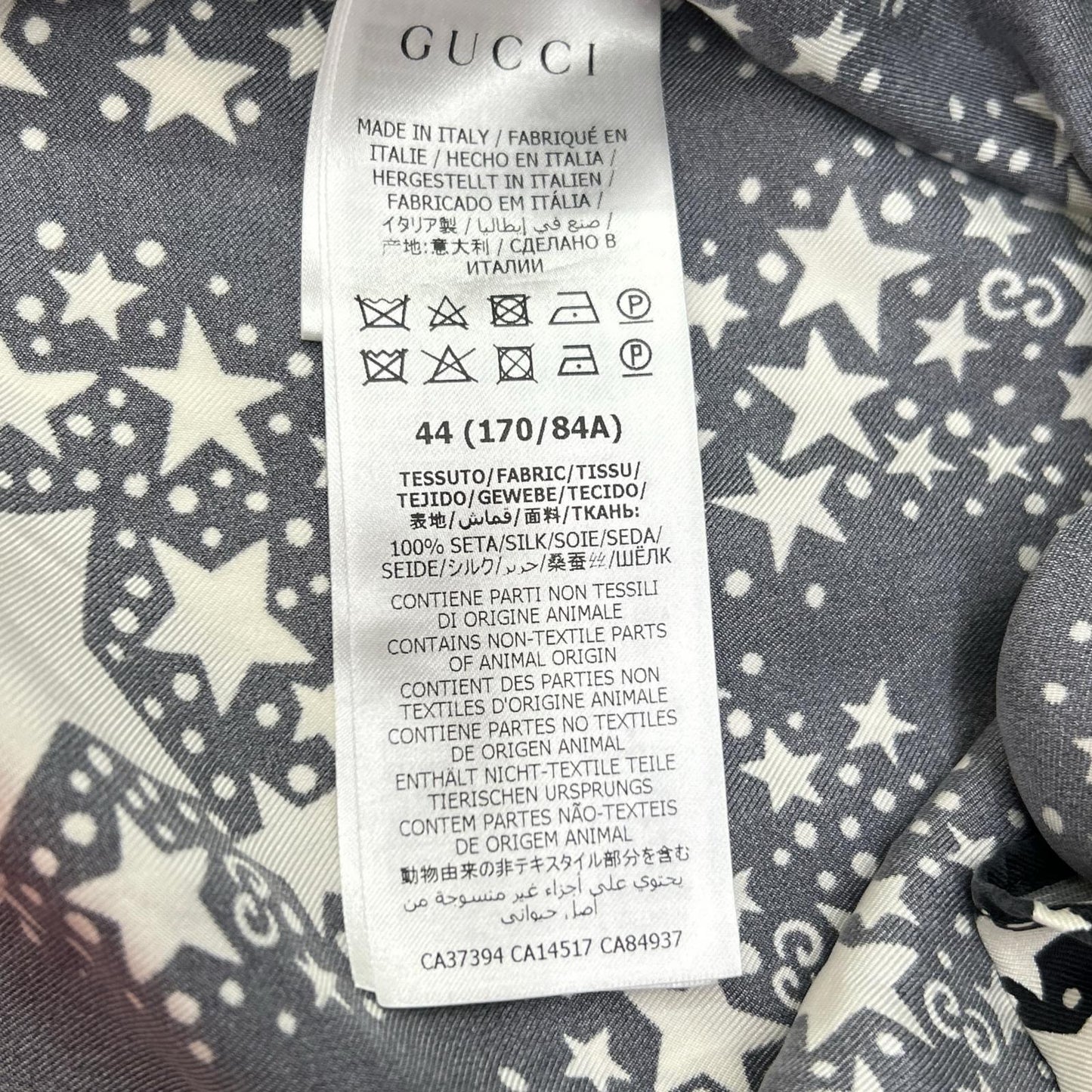 GUCCI グッチ 20SS 625502 ブラック シルク100 GGスター ボタニカル ボーリングシャツ トップス