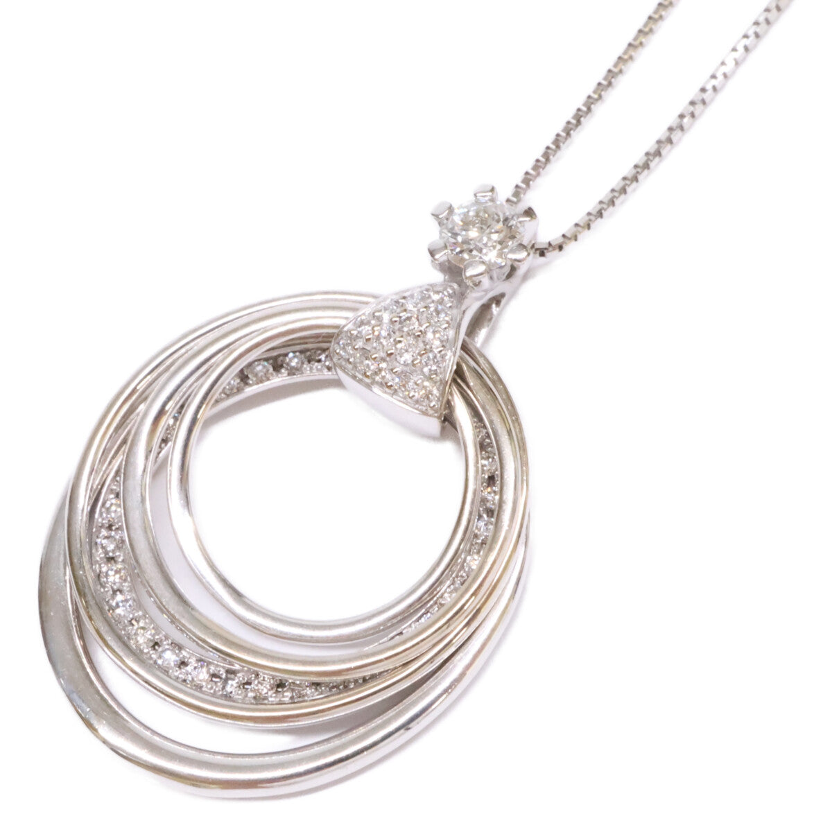 FOREVERMARK フォーエバーマーク 仕上げ済み K18WG ミルモア ソリティア パヴェ ダイヤモンド 0.19ct メレ0.24ct ネックレス