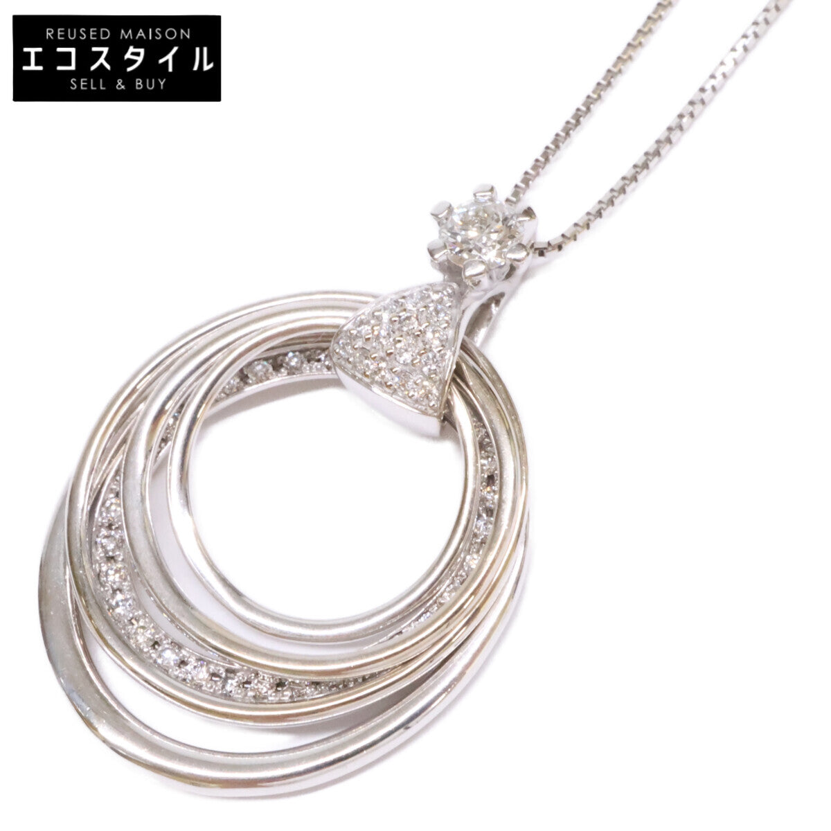 FOREVERMARK フォーエバーマーク 仕上げ済み K18WG ミルモア ソリティア パヴェ ダイヤモンド 0.19ct メレ0.24ct ネックレス
