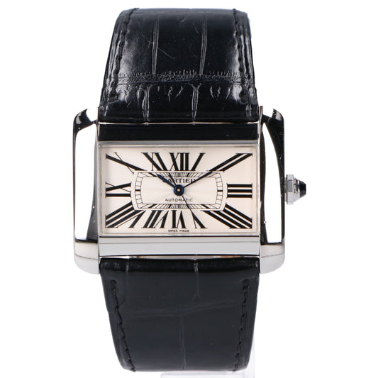 Cartier カルティエ 仕上げ済み W6300755 SS×レザー タンクディヴァンLM AT 腕時計
