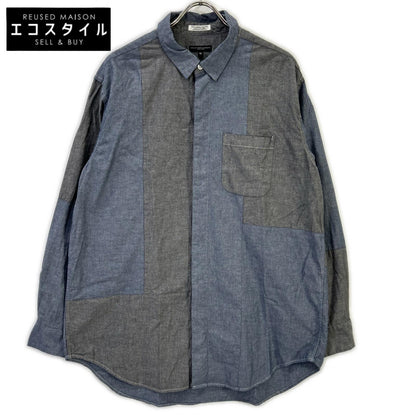 Engineered Garments エンジニアードガーメンツ ブルー×ブラック パッチワーク シャツ トップス