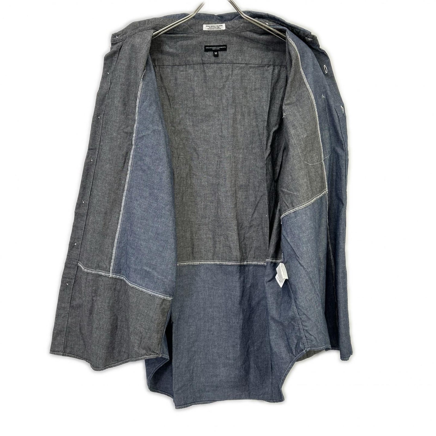 Engineered Garments エンジニアードガーメンツ ブルー×ブラック パッチワーク シャツ トップス