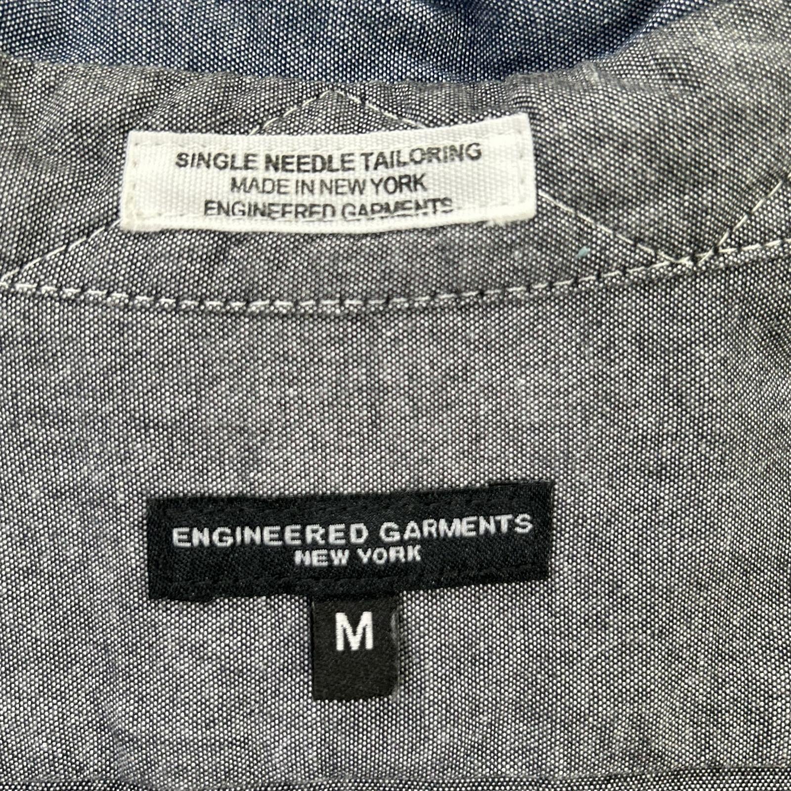 Engineered Garments エンジニアードガーメンツ ブルー×ブラック パッチワーク シャツ トップス
