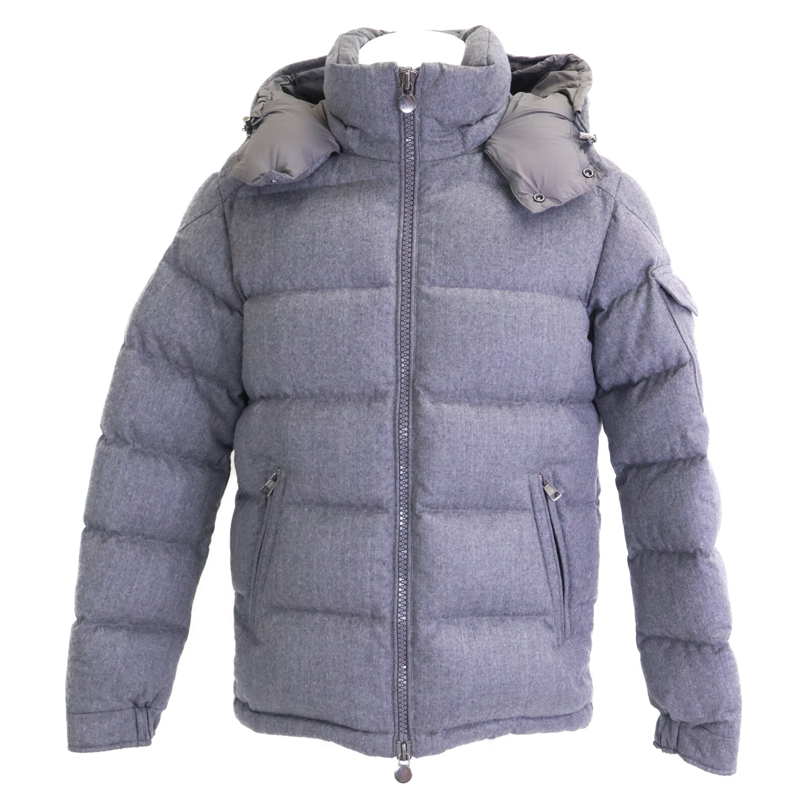 モンクレール　モンジュネーブル　3　ダウンジャケット　グレー　フランネルウール MONCLER モンクレール MONTGENEVRE モンジュネーブル ウール ダウン