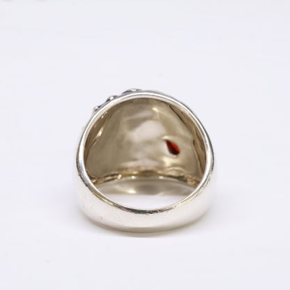 ROKUZAN 碌山 【美品】925 ウィリアムモリス 珊瑚/エナメル メドウェイ リング 指輪