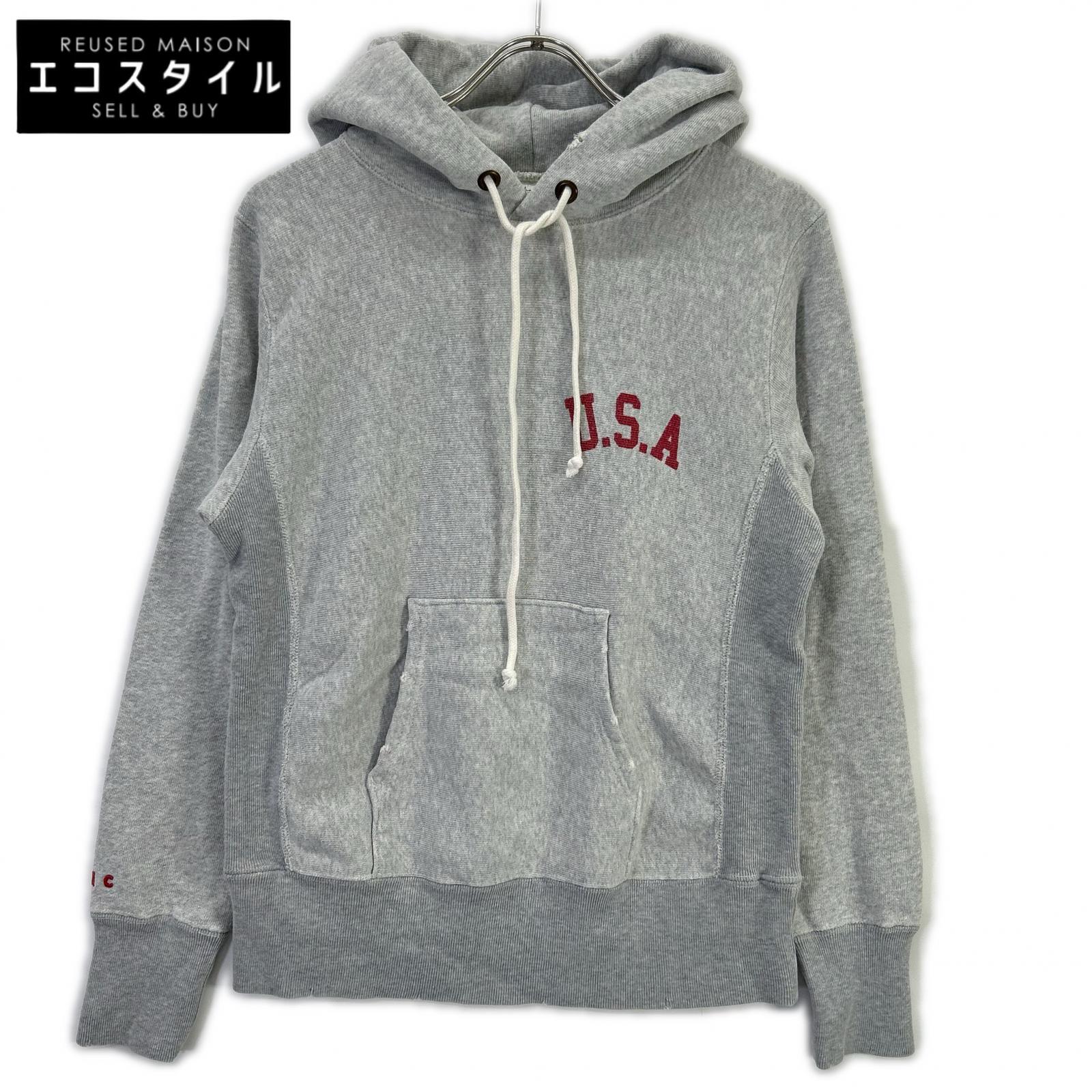 Champion チャンピオン 【ロンハーマン別注】C8-J116 グレー ダメージ加工 フーディー トップス