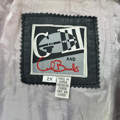 G-III SPORTS ジースリースポーツ ブラック×ホワイト レザー RAIDERS フーディージャケット ジャケット