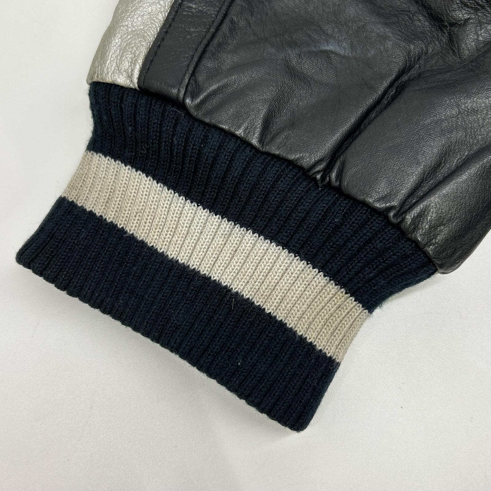 G-III SPORTS ジースリースポーツ ブラック×ホワイト レザー RAIDERS フーディージャケット ジャケット