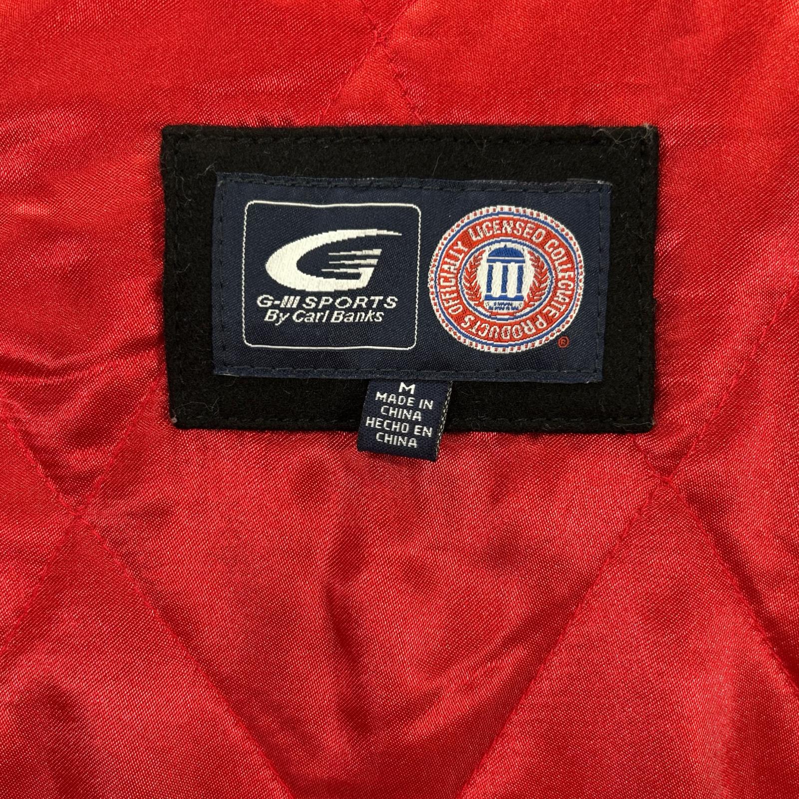 G-III SPORTS ジースリースポーツ レッド×ブラック レザー切り替え ジョージア スタジアムジャケット ジャケット