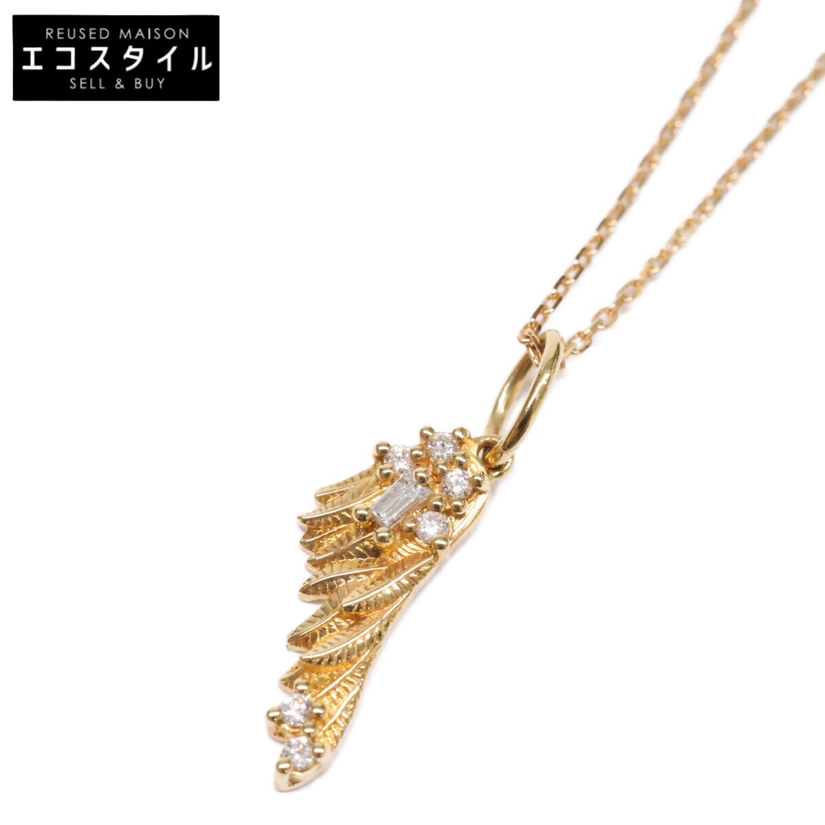 BELLESIORA ベルシオラ 【美品】K18 0.06 0.02 フェザートップ ダイヤモンド ロング チェーン ネックレス